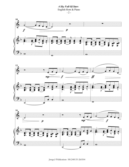 Coldplay A Sky Full Of Stars For English Horn Piano Page 2