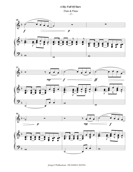 Coldplay A Sky Full Of Stars For Flute Piano Page 2