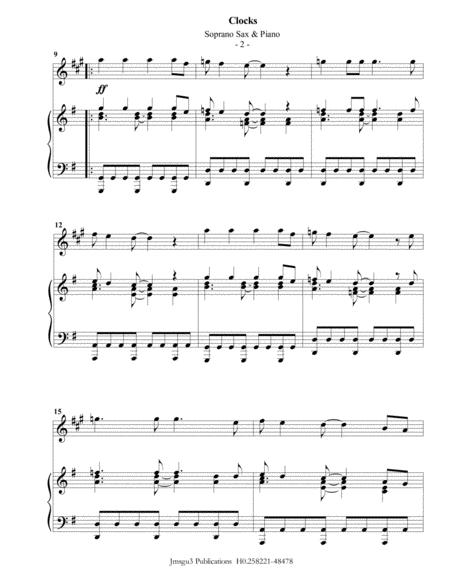 Coldplay Clocks For Soprano Sax Piano Page 2