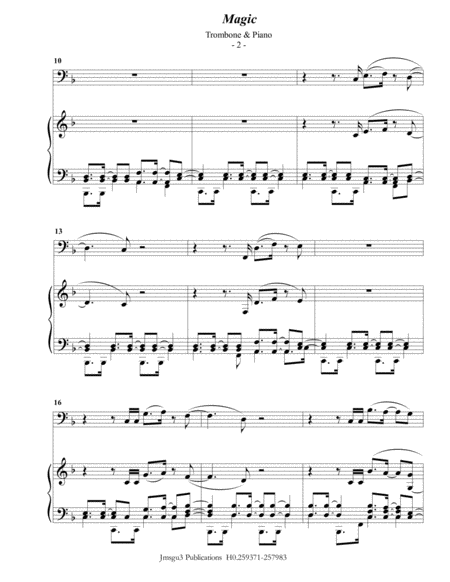 Coldplay Magic For Trombone Piano Page 2
