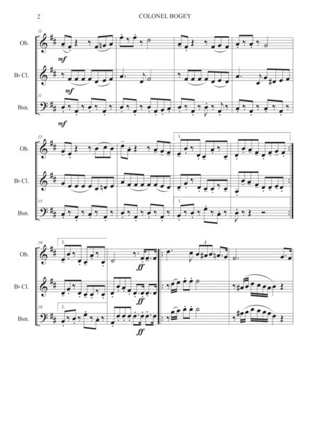 Colonel Bogey Woodwind Trio Page 2