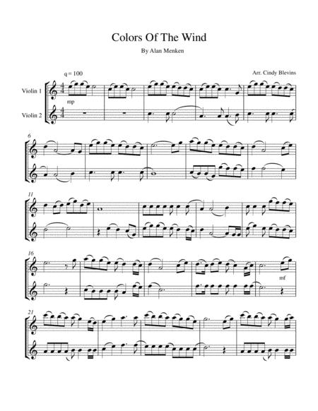 Colors Of The Wind For Violin Duet Page 2