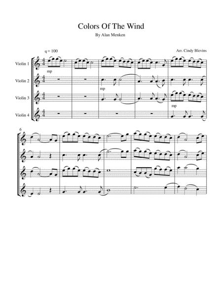 Colors Of The Wind For Violin Quartet Page 2