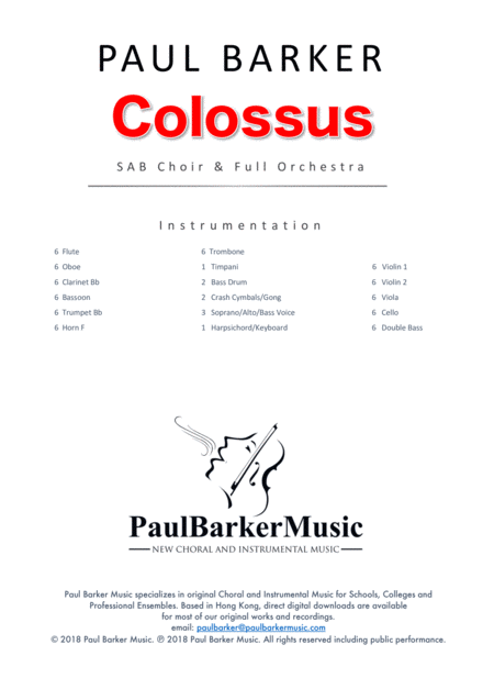 Colossus Sab Choir Full Orchestra Score And Parts Page 2