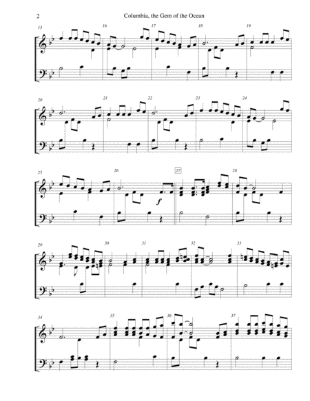 Columbia The Gem Of The Ocean For 3 Octave Handbell Choir Page 2