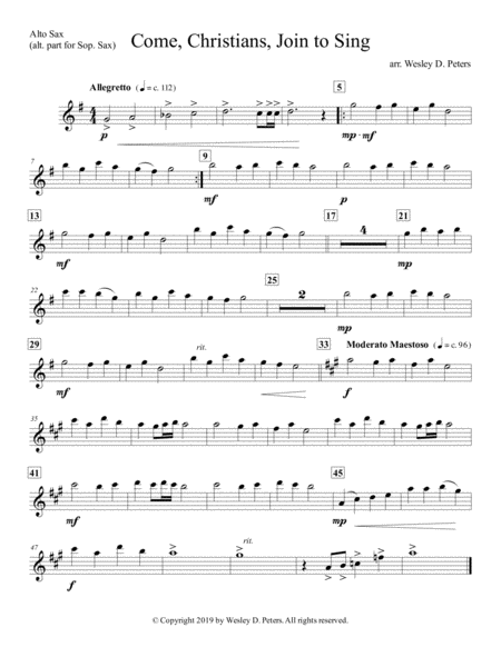 Come Christians Join To Sing Sax Quartet Page 2