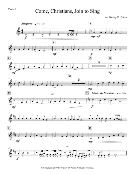 Come Christians Join To Sing String Quartet Page 2