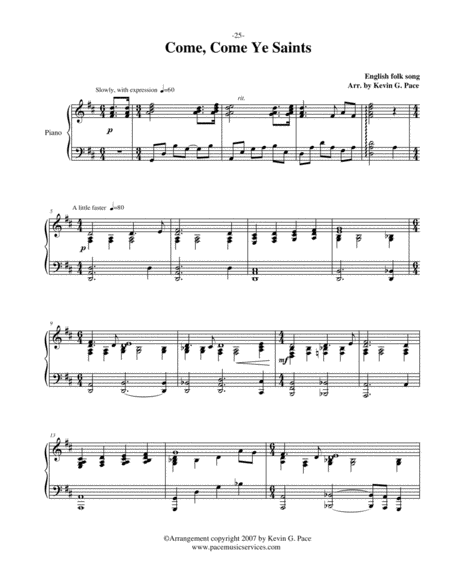 Come Come Ye Saints Piano Solo Arrangement Page 2