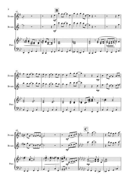 Come Fly With Me By Frank Sinatra Solo Saxophone In Eb Bb With Piano Page 2