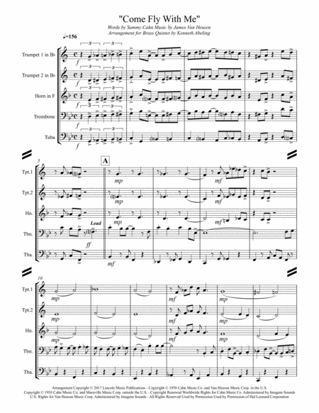 Come Fly With Me For Brass Quintet Page 2