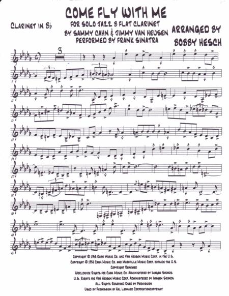 Come Fly With Me For Solo Jazz B Flat Clarinet Page 2