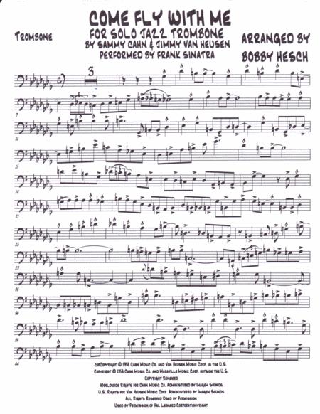 Come Fly With Me For Solo Jazz Trombone Page 2