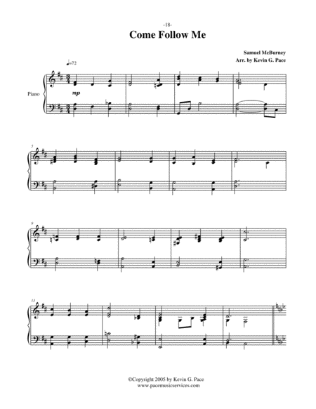 Come Follow Me Piano Solo Page 2