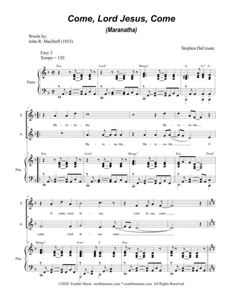 Come Lord Jesus Come Maranatha Duet For Soprano And Alto Solo Page 2