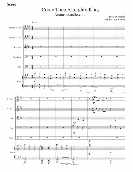 Come Thou Almighty King Brass Quintet With Piano Accompaniment Page 2