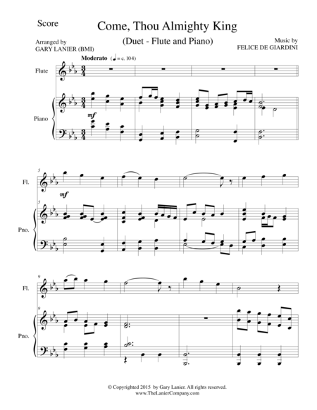 Come Thou Almighty King Duet Flute And Piano Score And Parts Page 2