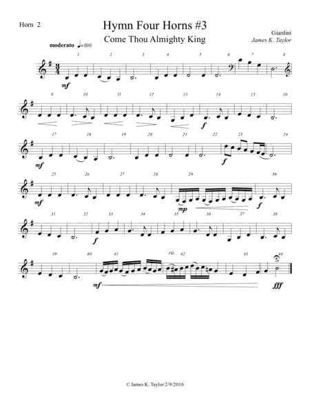 Come Thou Almighty King Horn Quartet 3 Page 2