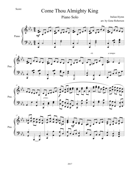 Come Thou Almighty King Piano Solo Page 2