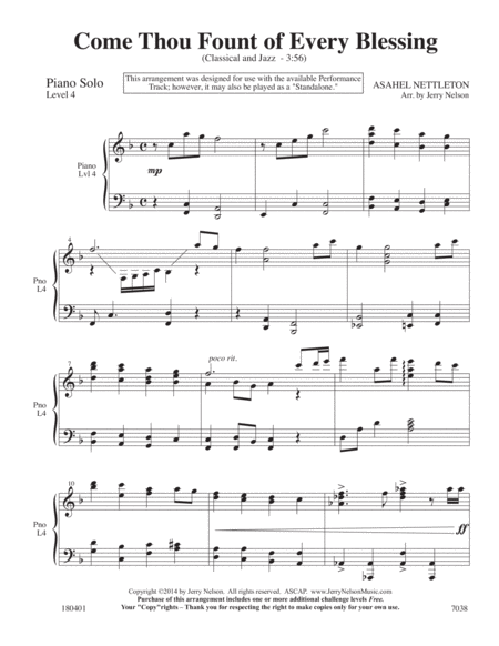 Come Thou Fount 2 For 1 Piano Arrangements Hymn Jazz Page 2
