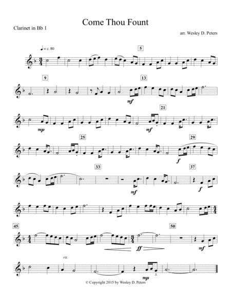 Come Thou Fount Of Every Blessing Clarinet Quartet Page 2