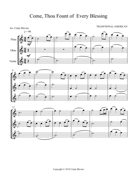 Come Thou Fount Of Every Blessing For Flute Oboe And Violin Page 2