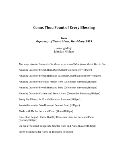 Come Thou Fount Of Every Blessing For Two Horns Page 2