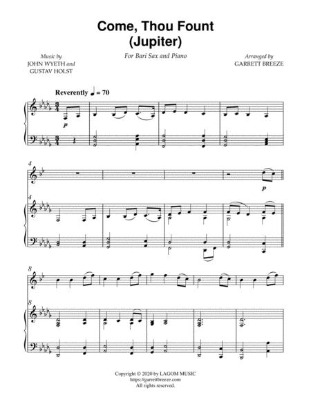 Come Thou Fount Of Every Blessing Jupiter Solo Bari Sax Piano Page 2