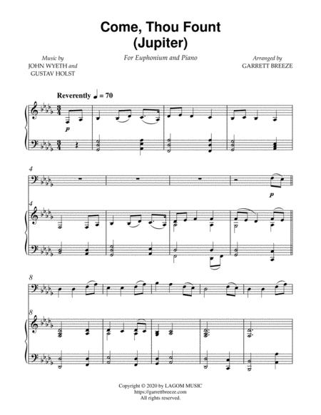 Come Thou Fount Of Every Blessing Jupiter Solo Euphonium Piano Page 2