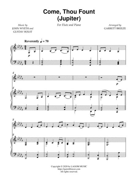 Come Thou Fount Of Every Blessing Jupiter Solo Flute Piano Page 2