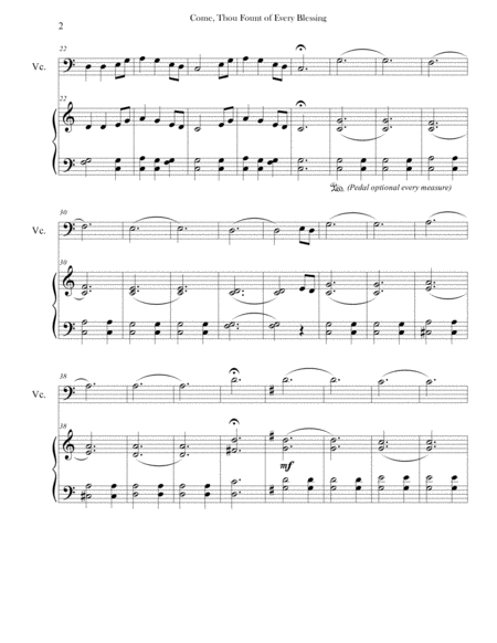 Come Thou Fount Of Every Blessing Piano Cello Page 2