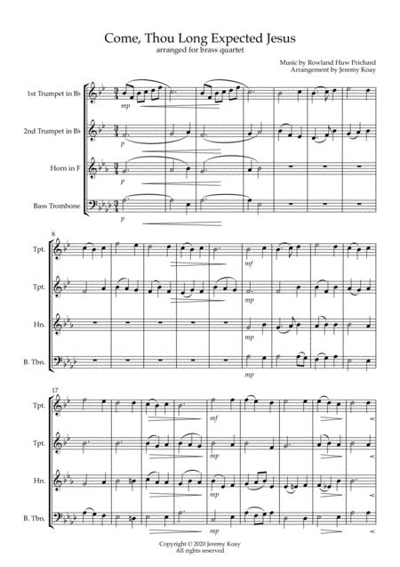 Come Thou Long Expected Jesus Brass Quartet Page 2