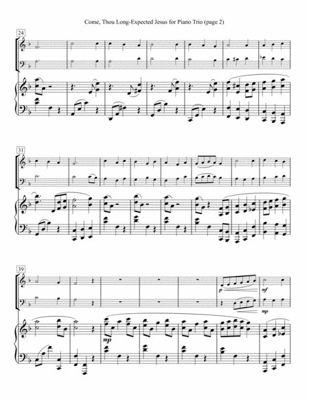 Come Thou Long Expected Jesus For Piano Trio Page 2