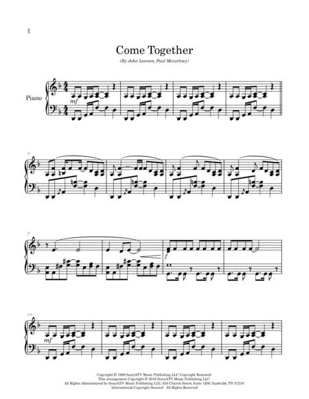 Come Together Arranged For Piano Solo Page 2