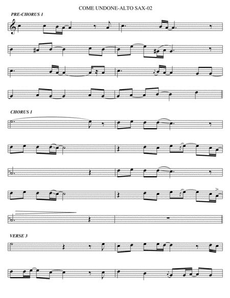 Come Undone Alto Sax Page 2