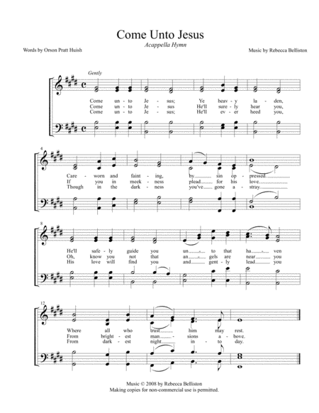 Come Unto Jesus Satb Hymn Page 2