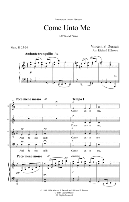 Come Unto Me Satb Page 2