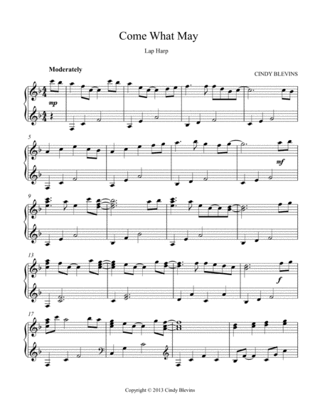 Come What May An Original Solo For Lap Harp From My Book Make Believe The Lap Harp Version Page 2