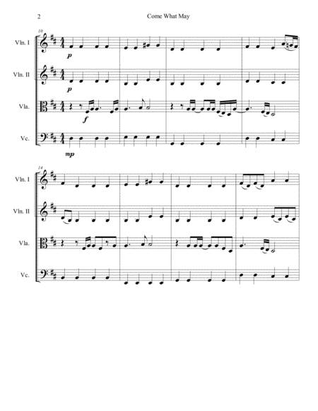 Come What May For String Quartet Page 2
