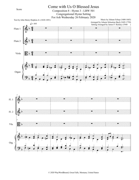Come With Us O Blessed Jesus Hymn Setting Page 2