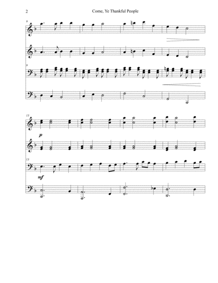 Come Ye Thankful People Come Intermediate Teacher Student Piano Duet Page 2