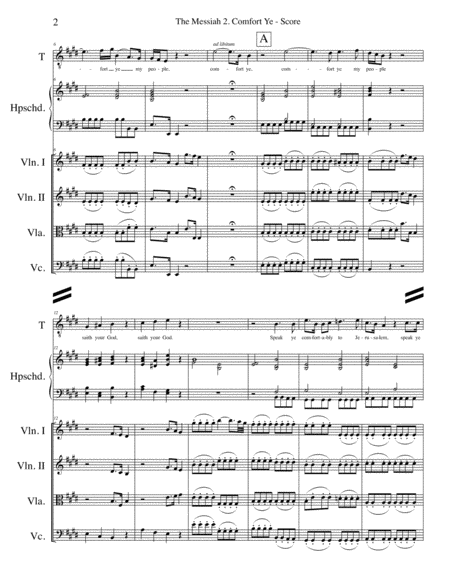 Comfort Ye From The Messiah For Solo Tenor Voice And Chamber Orchestra Page 2