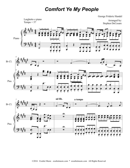 Comfort Ye My People For Bb Clarinet And Piano Page 2