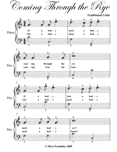 Coming Through The Rye Easy Piano Sheet Music Page 2