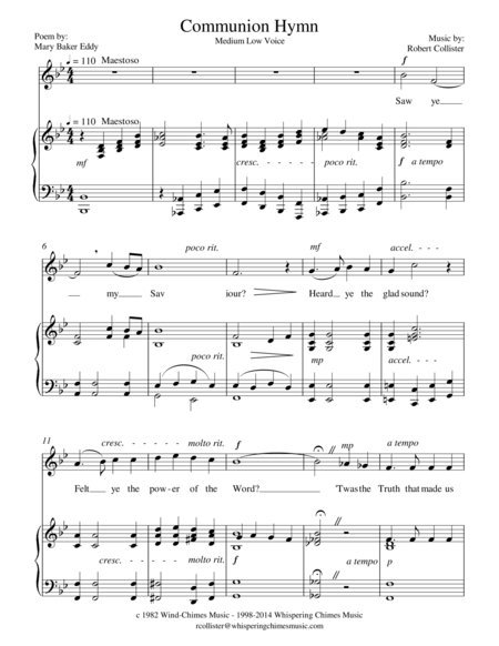 Communion Hymn Medium Low Voice Page 2