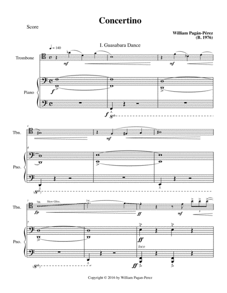 Concertino For Trombone And Piano Page 2