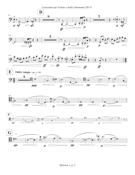 Concertino Per Violino E Sedici Strumenti 2017 Bassoon Part 1 Page 2