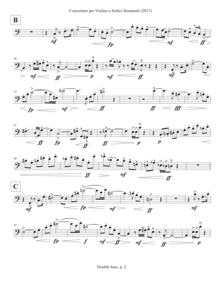 Concertino Per Violino E Sedici Strumenti 2017 Double Bass Part Page 2
