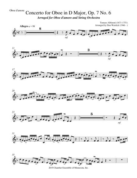 Concerto For Oboe D Amore In D Major Op 7 No 6 Page 2