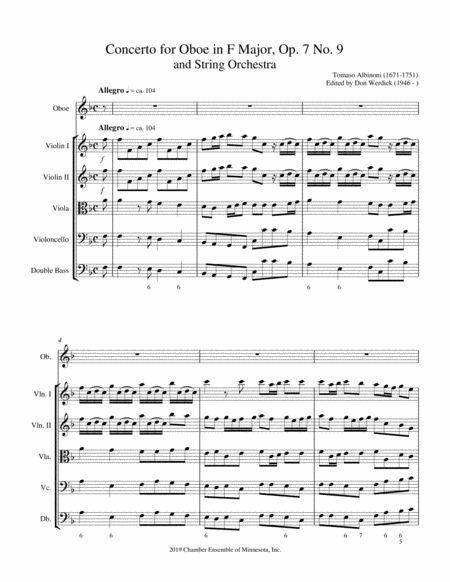 Concerto For Oboe In F Major Op 7 No 9 And String Orchestra Page 2