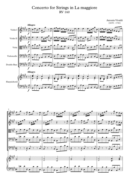 Concerto For Strings In La Maggiore Rv 160 Page 2